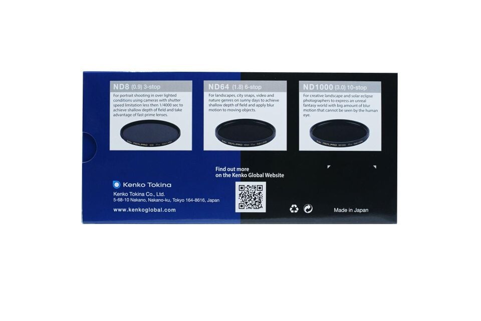 Kenko 52 mm Real Pro ND Filtre Seti (ND8, ND64, ND1000)