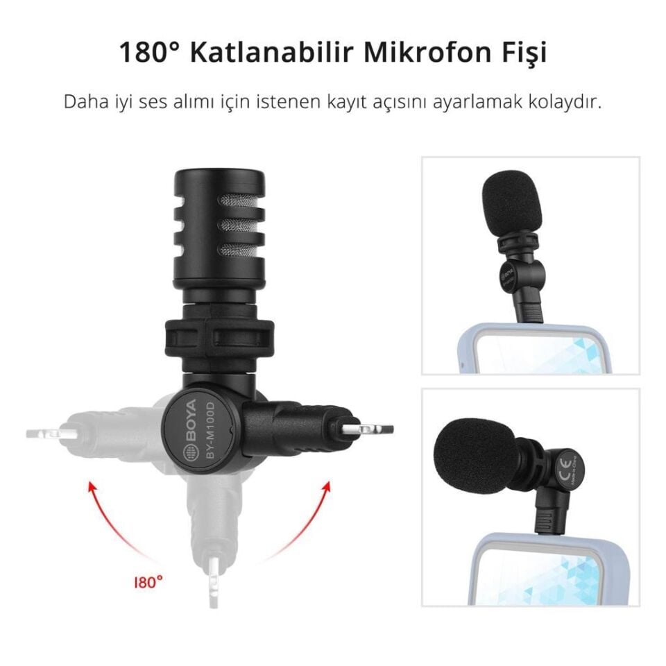 Boya BY-M100D Kompakt Lighting Telefon Mikrofonu