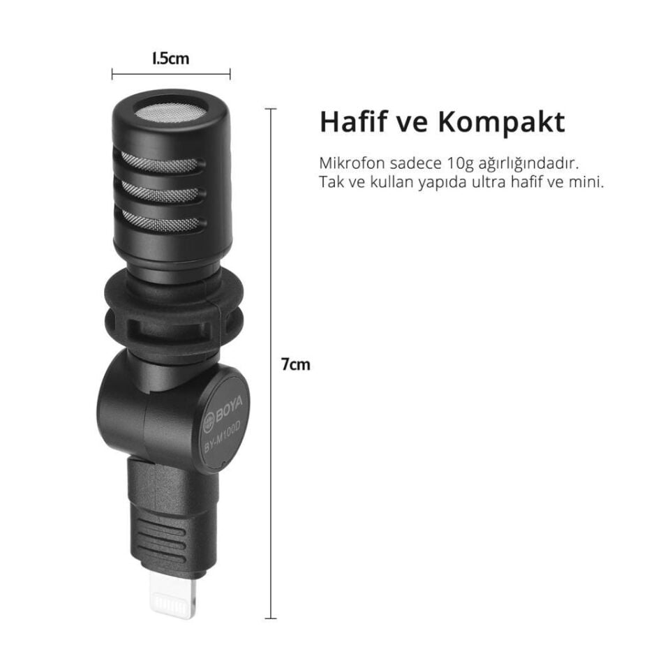 Boya BY-M100D Kompakt Lighting Telefon Mikrofonu