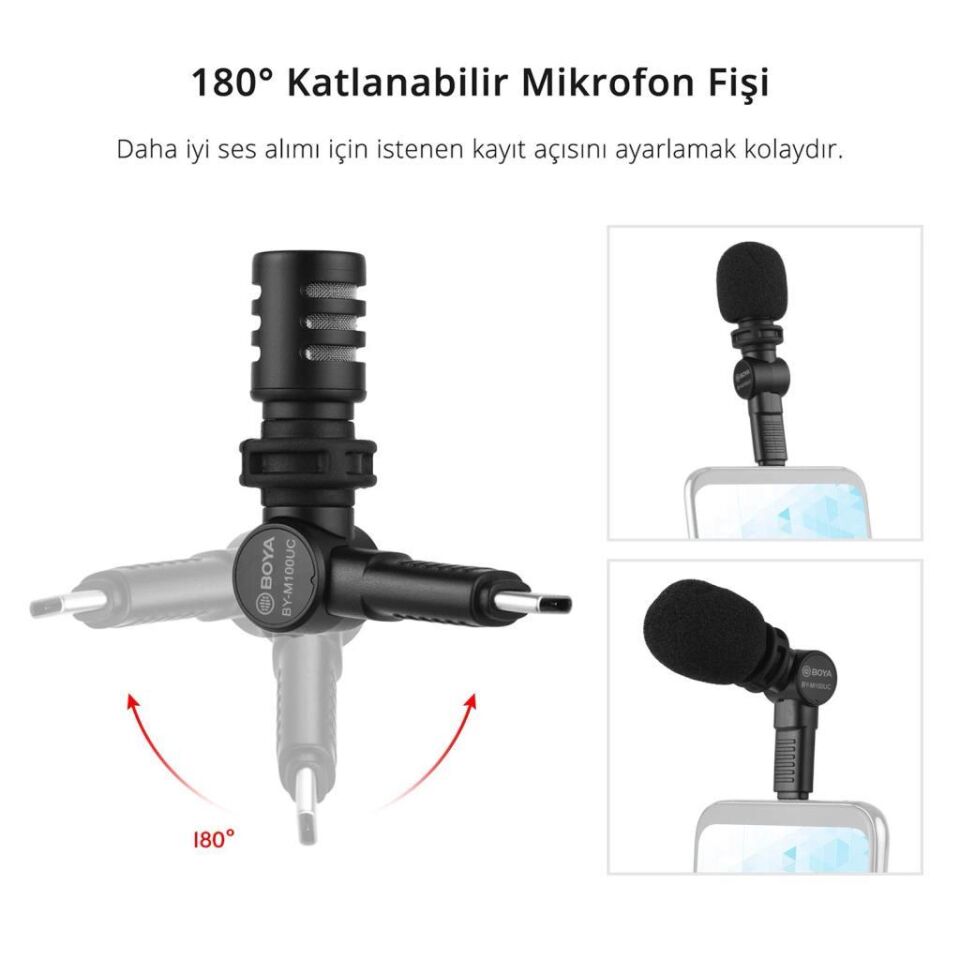 Boya BY-M100UC Kompakt Type-c Telefon Mikrofonu