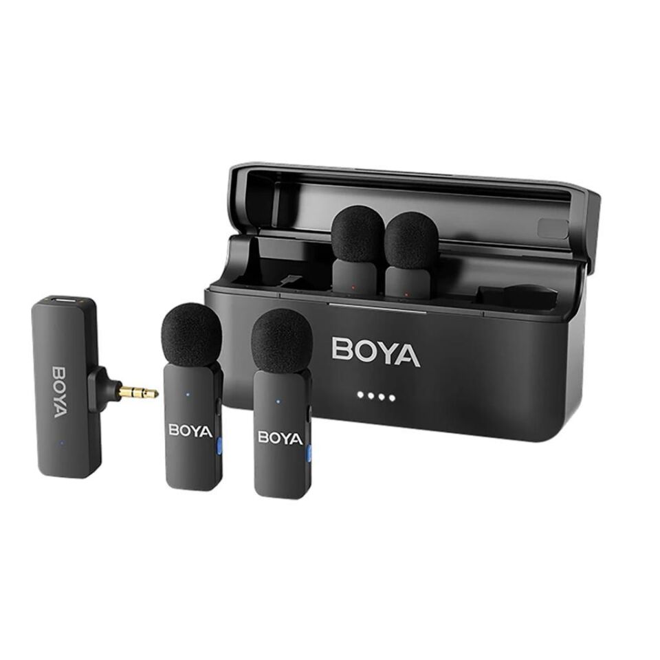 Boya BY-V4 4 Kişilik Şarj Kutulu Kablosuz Mikrofon Seti - 3.5mm TRS