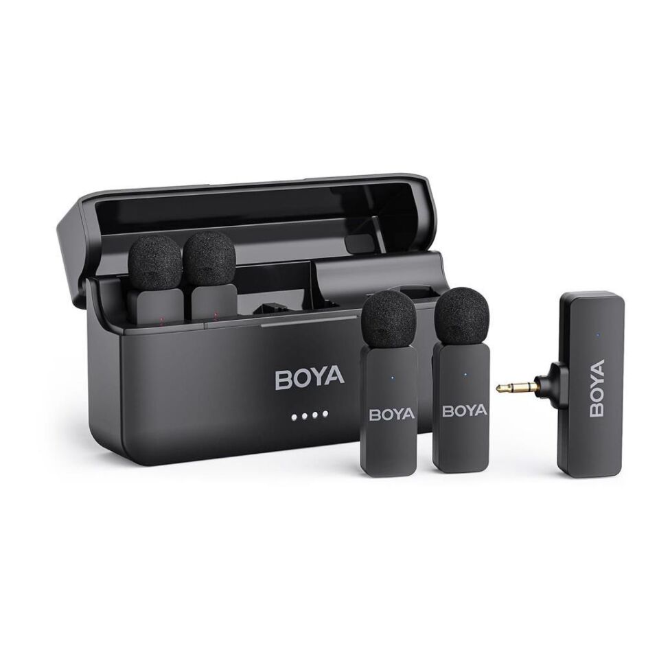 Boya BY-V4 4 Kişilik Şarj Kutulu Kablosuz Mikrofon Seti - 3.5mm TRS