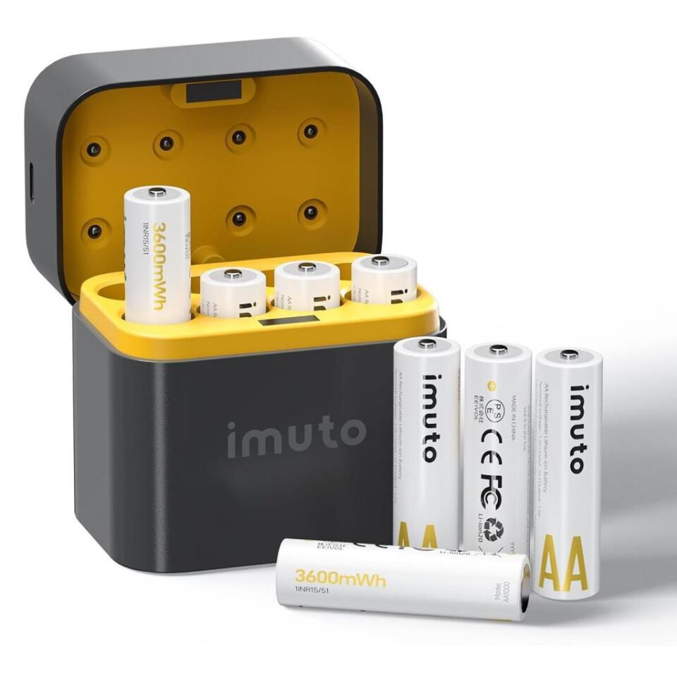 Imuto 3600 mWh AA Lityum Şarjlı Pil Seti (8’li)