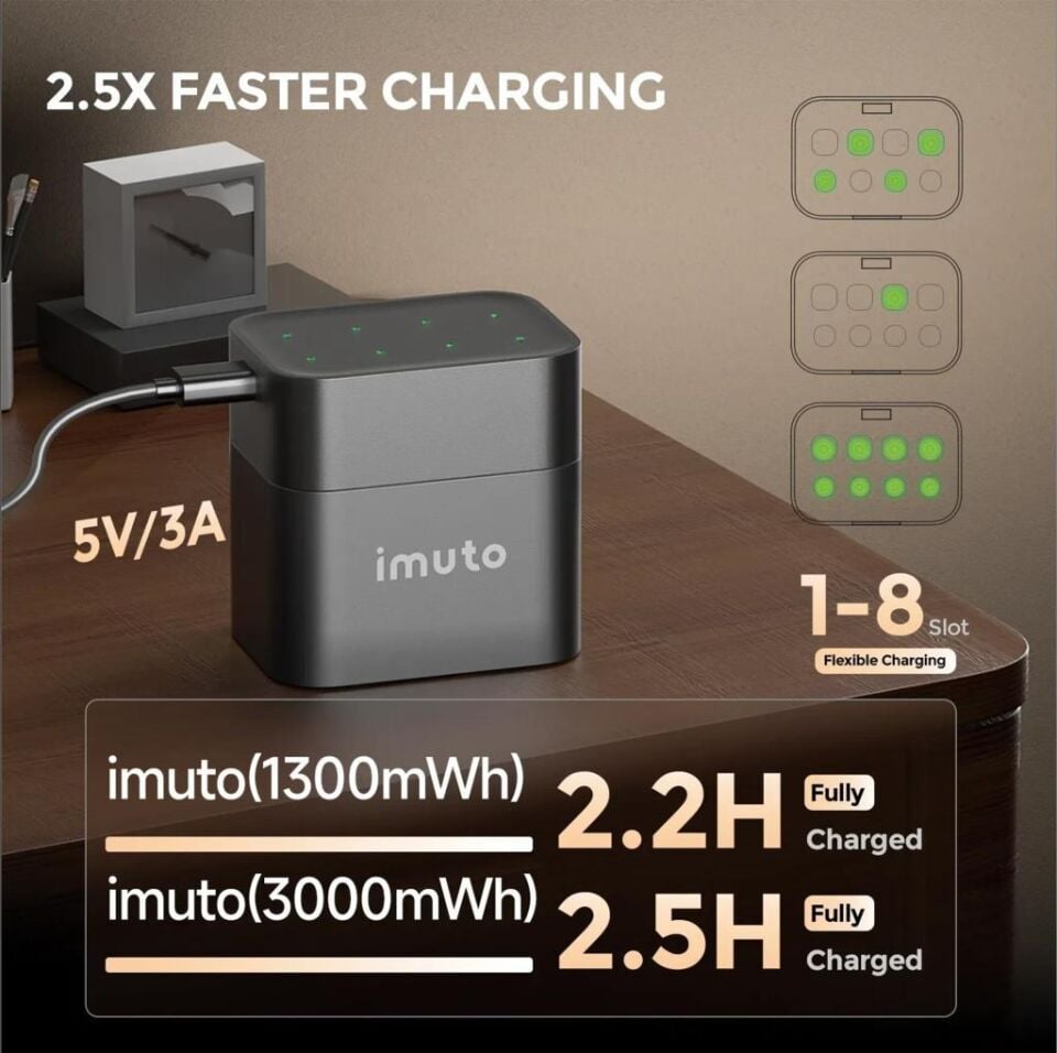 Imuto 3000mWh AA & 1300mWh AAA Lityum Şarjlı Pil Seti