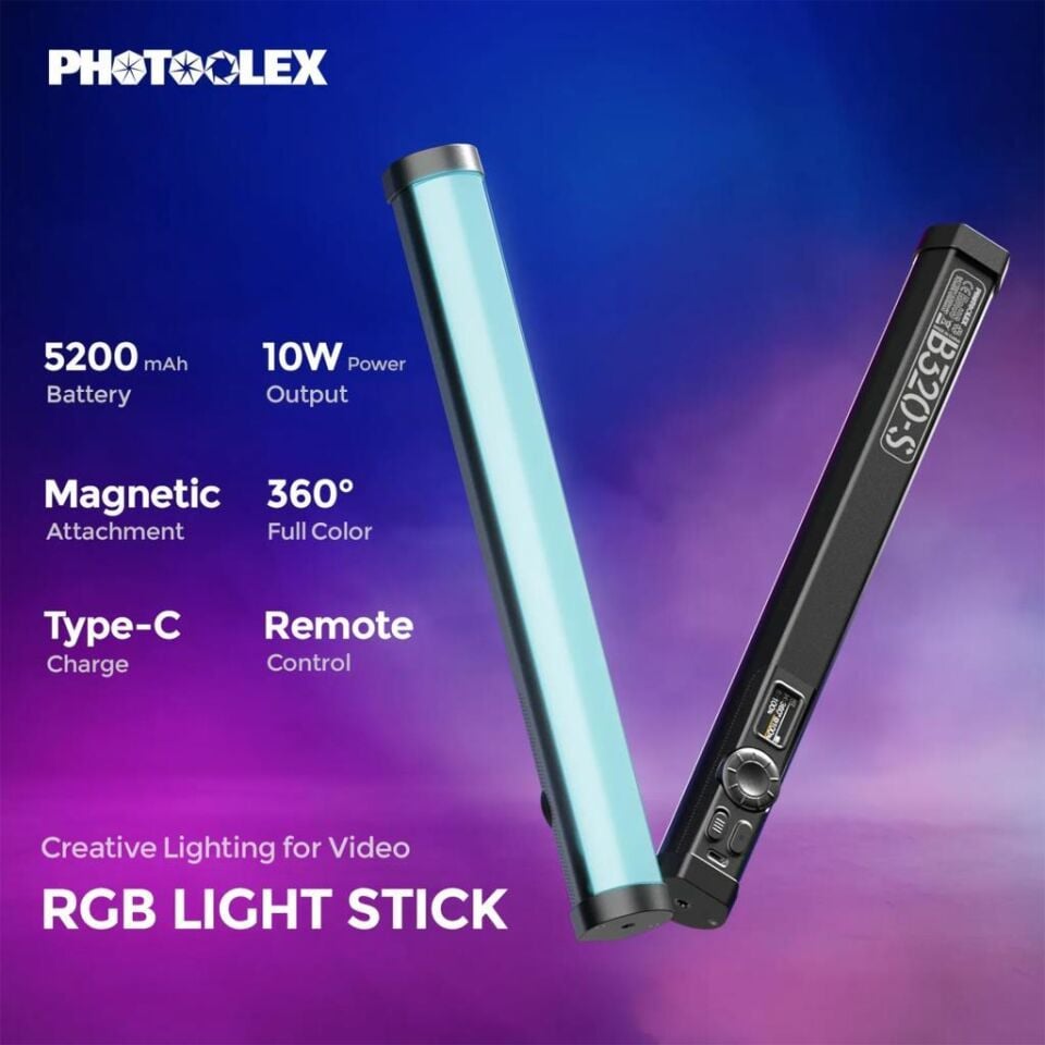 Photoolex B320S RGB Manyetik LED Tube Light