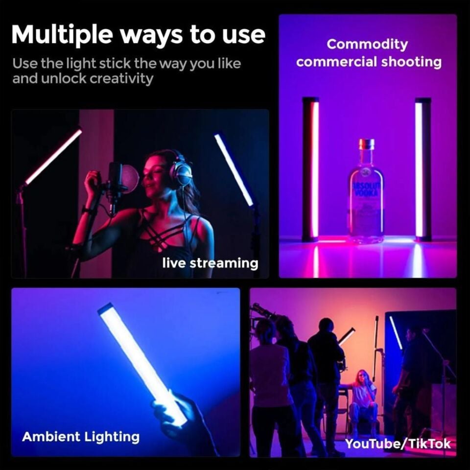 Photoolex B320S RGB Manyetik LED Tube Light