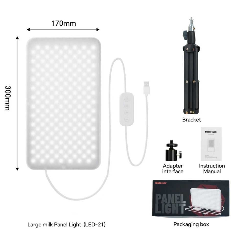 Photoolex MilkGlow ProSoft Panel LED Video ve Fotoğraf Işığı