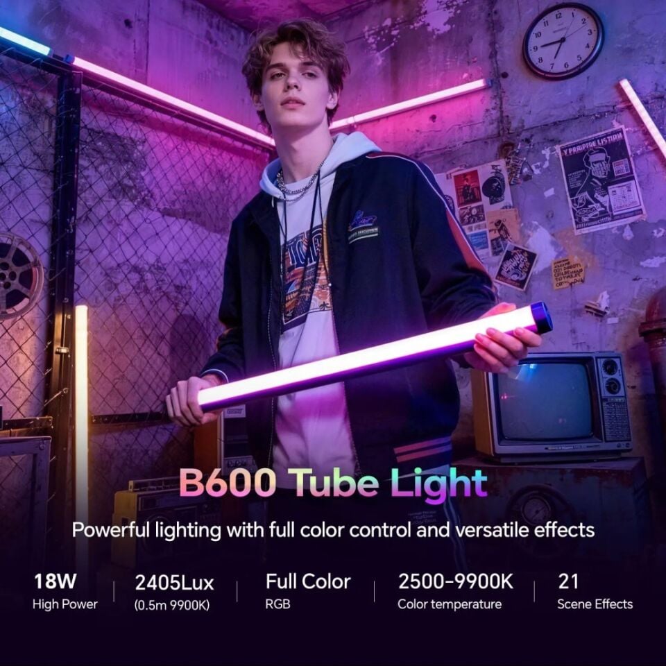 Photoolex B600 60 cm 18.5W APP Kontrollü RGB Tube LED Işık