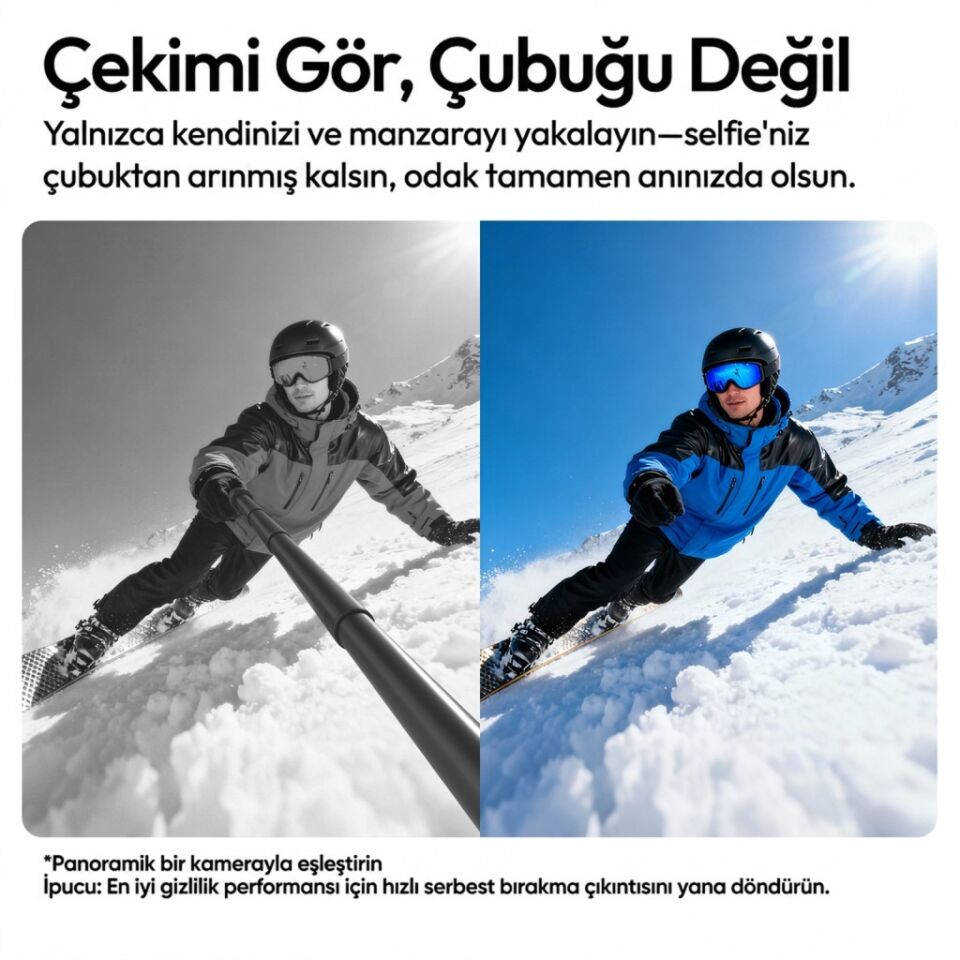 Ulanzi VL04 Aksiyon Kamera Uzatma Çubuğu Quick Release Selfie Stick