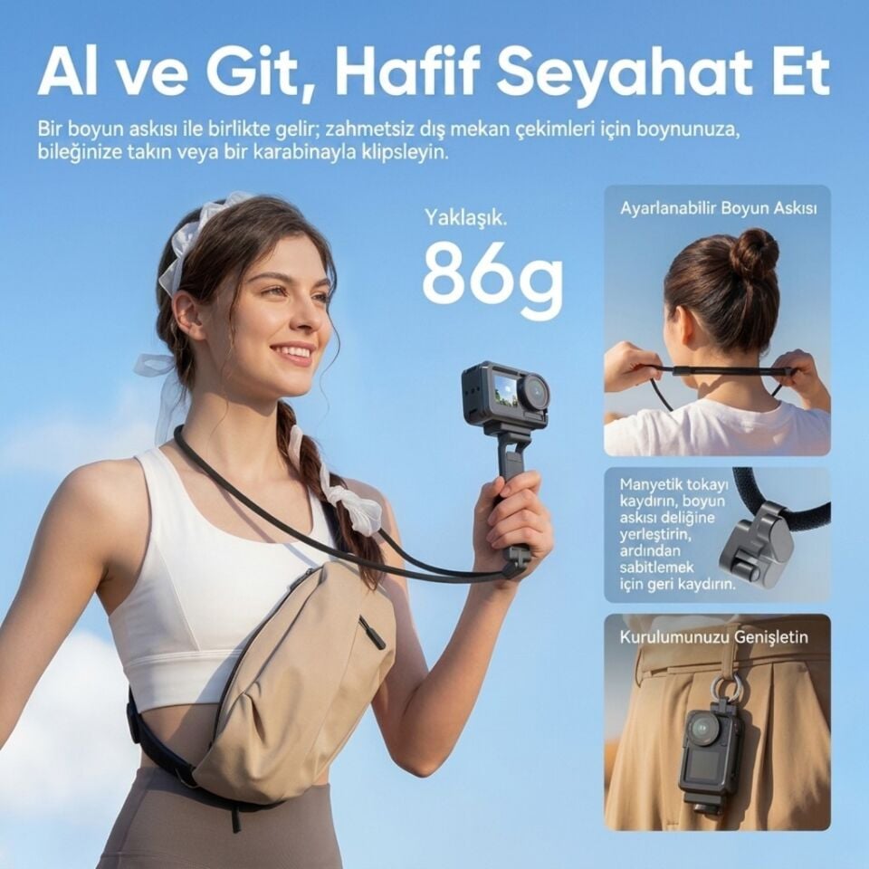Ulanzi MA70 Osmo Action 3 4 5 Uyumlu Manyetik Aksiyon Kamera Tripodu