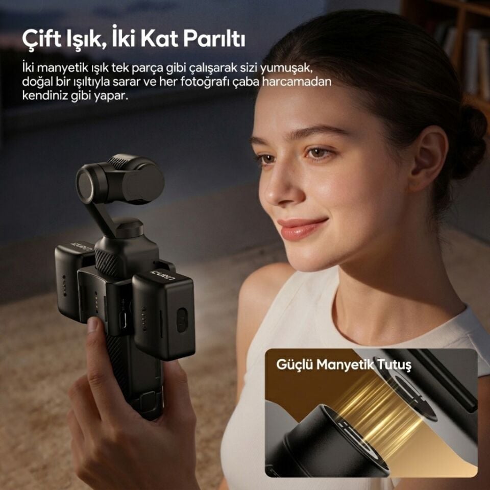 Ulanzi LM06 Çift Manyetik Mini LED Dolgu Işığı Pocket 3/4 Uyumlu