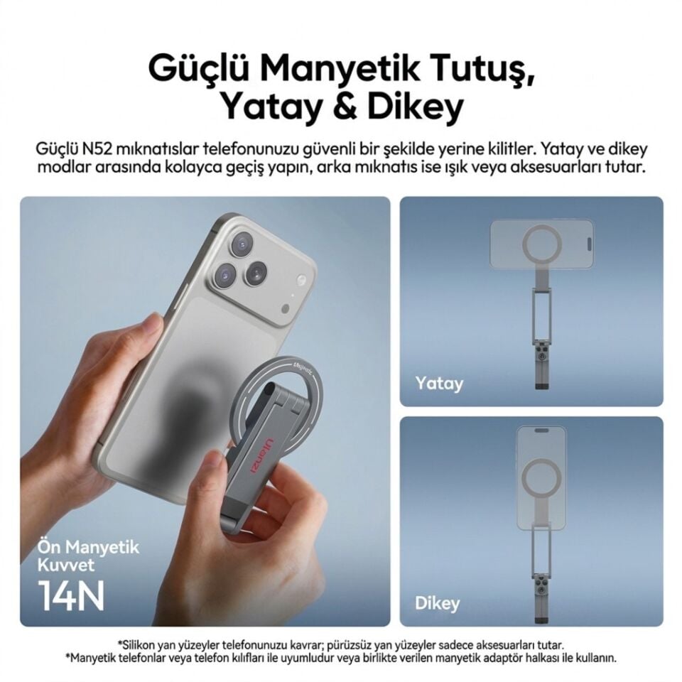 Ulanzi MA62 Katlanabilir Çok Açılı Manyetik Telefon Tripodu